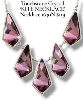 Antique Pink Kite Necklace Touchstone Crystal Swarovski NIB 1630N